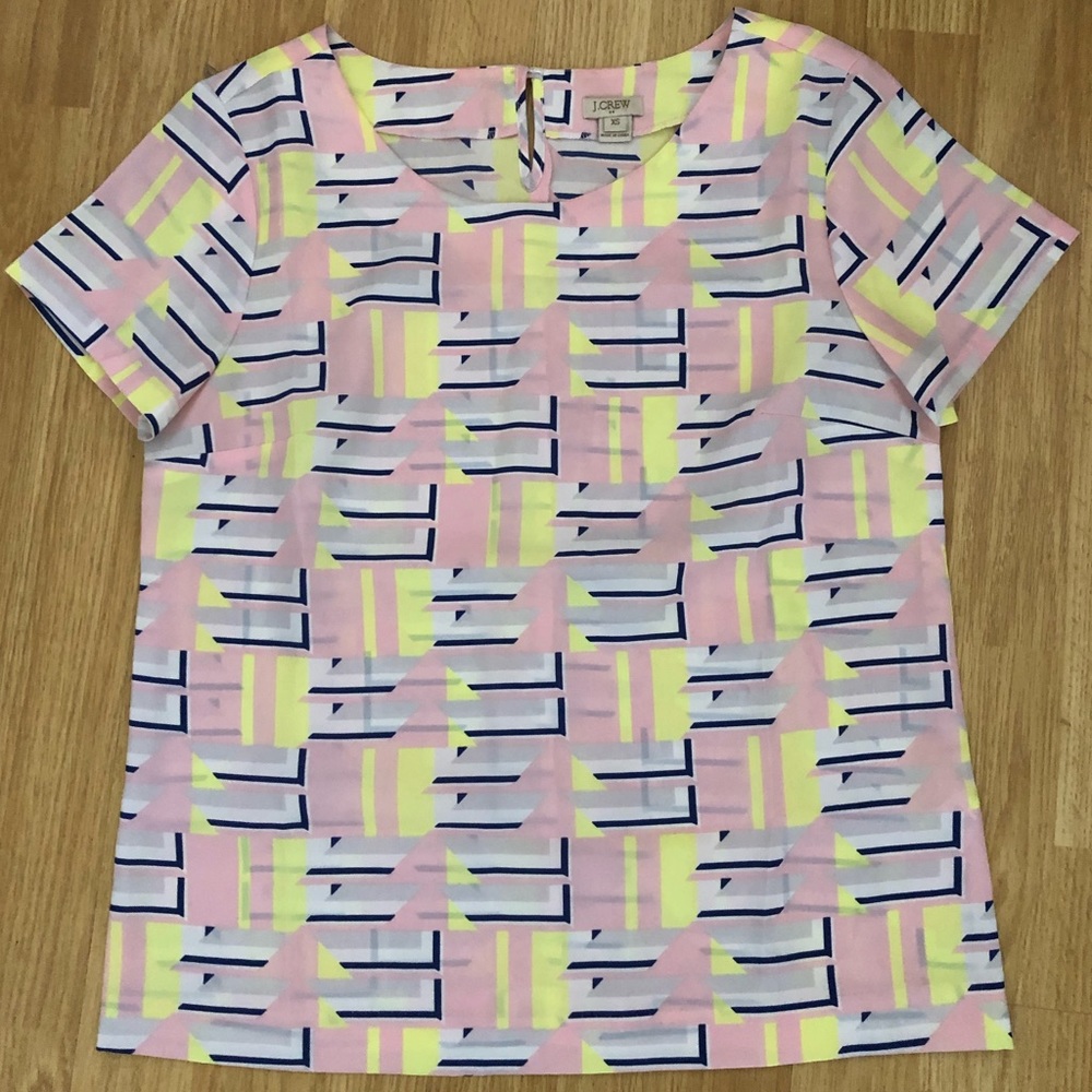 J.Crew graphic print short sleeve top.